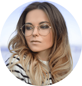 Woman with Glasses Smiling